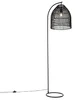 Rustikální stojací lampa Sam s ratanovým stínidlem