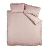 Růžové krepové povlečení 200x200 cm s volánem