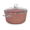 Růžový hliníkový hrnec s poklicí Güral Porselen Classic 26 cm