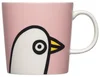 Růžový keramický hrnek Birdie od Oiva Toikka 0,3l
