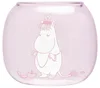 Růžový skleněný svícen Snorkmaiden
