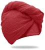 Rychleschnoucí bavlněný turban na vlasy červený