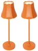 Sada 2 oranžových retro stolních lamp s nabíjením a stmívačem