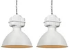 Sada 2 průmyslových závěsných lamp bílé matné