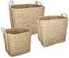 Sada 3 hranatých košů z přírodního rákosu