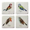 Sada 4 bílých podtácků Vintage Birds
