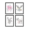 Sada 4 obrazů Geometric Animals 24x29 cm