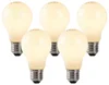Sada 5 LED žárovek E27 s vláknem ve tvaru plamene, opálové sklo, 3W, 250lm, 2200K