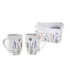 Sada bílých porcelánových hrnků 2 kusy 350 ml
