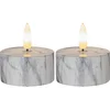 Sada LED svíček Flamme Marble, 2 kusy, výška 6 cm