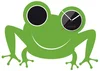 Samolepící hodiny Frog s černým ciferníkem