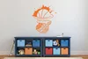 Samolepka na zeď Basketball s vlastním jménem 45x49cm levandulová