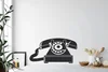 Samolepka na zeď Retro telefon Černá 30x15cm