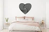 Samolepka na zeď Srdce - abstraktní design 45x41 cm černá