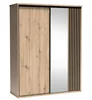 Šatní skříň BARBUS s posuvnými dveřmi, dub artisan/černá mat