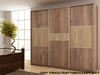 Šatní skříň MELROSE 5D – craft tobaco/zlatý, 240×216×65 cm