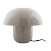 Šedá stolní lampa Fat Mushroom s kovovým stínidlem