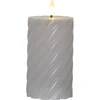 Šedá vosková LED svíčka Star Trading Flamme Swirl 15 cm