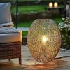 Šedo-béžová stolní lampa z kovu a ratanu - model LF09