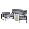 Šedý hliníkový zahradní lounge set pro 6 osob
