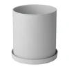 Šedý porcelánový květináč Nona