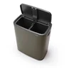 Šedý třídicí odpadkový koš s dvěma nádobami 2x30 l Bo Touch Bin