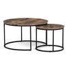 Set 2 konferenčních stolků MOLAMEN – dekor staré dřevo a černé nohy