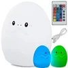Silikonová dětská noční lampička EGG 12,5 cm s RGB režimy