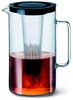 Simax Skleněný džbán s vložkou na led a sítkem na čaj 2,5 l, oranžové víčko