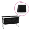 Skládací kempingový stůl s organizérem, 120 cm – hliník/MDF