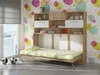 Sklápěcí postel s nástavbou CEDUNA, craft zlatá/bílá – 5 let záruky