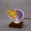 Skleněná dekorativní lampa slon ametyst a zlatý topaz
