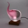 Skleněná dekorativní lampa Slon LOVE růžová a černá 17 cm