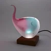 Skleněná dekorativní lampa slon s motivem FLOWER