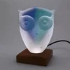 Skleněná dekorativní sova s LED osvětlením