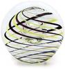 Skleněné těžítko s uměleckým dekorem, žluto-černé, 6 cm | Originální české sklo Artcristal Bohemia
