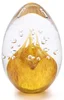 Skleněné vajíčko s dekorem Zlatý topaz 10 cm
