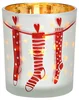 Skleněný vánoční svícen CHRISTMAS STOCKING 10 cm