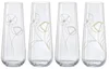 Sklenice na prosecco Flowers 250 ml, sada 4 ks