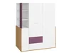 Skříň LEPON 155 dub artisan/bílá/fialová – 5 let záruka