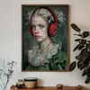 Slečna se sluchátky – dekorativní obraz 35 × 47 cm