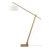 Stojací bambusová lampa s bílým stínidlem Good&Mojo Montblanc
