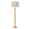 Stojací lampa Giacoma s přírodním dřevěným vzhledem