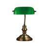 Stolní lampa Markslöjd Bankers zeleno-mosazná 42 cm