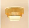 Stropní lampa Cedar Luneta s ratanovým dekorem