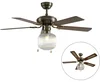 Stropní ventilátor s mosazným kováním a dřevěnými lamelami 107,5 cm