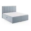 Světle modrá boxspring postel s úložným prostorem 180x200 cm Gina