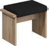 Taburet GURLAN – dub sonoma / černá ekokůže, 60 × 48 × 38 cm, 5 let záruky