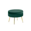 Taburet NOBLIN Typ 1 – smaragdová Velvet, zlatý chrom, Art déco