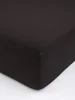 Tmavě hnědé jersey prostěradlo s elastanem 90x200 cm